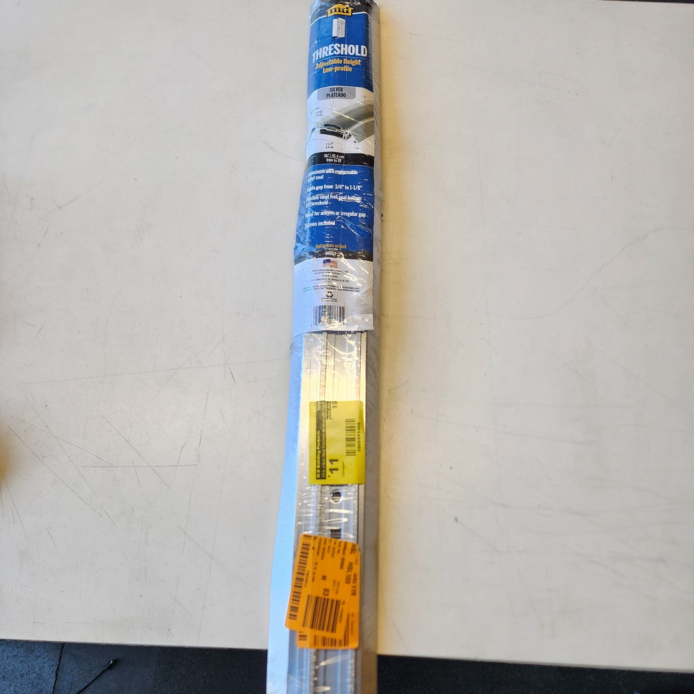 3.5 in. x 36 in. Silver Adjustable Aluminum with Vinyl Seal Door Weatherstripping Threshold (8664) 3.5 in. x 36 in. Silver Adjustable Aluminum with Vinyl Seal Door Weatherstripping Threshold (8664)